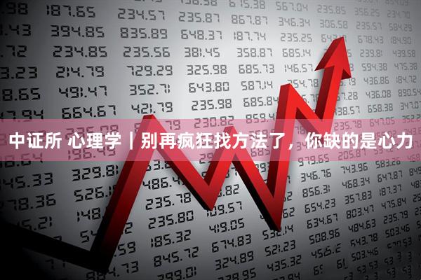 中证所 心理学｜别再疯狂找方法了，你缺的是心力