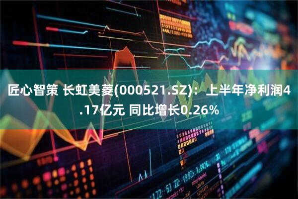匠心智策 长虹美菱(000521.SZ)：上半年净利润4.17亿元 同比增长0.26%